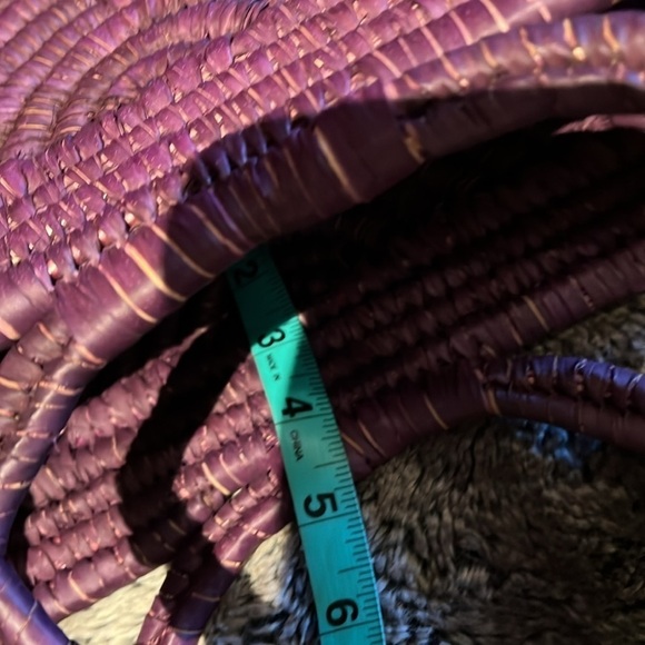 Vintage luxe Style Purple Handmade top handle Natural Woven bag - Picture 6 of 11